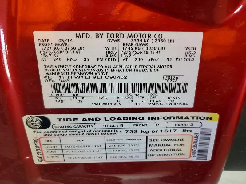 2014 FORD F150 SUPERCREW  