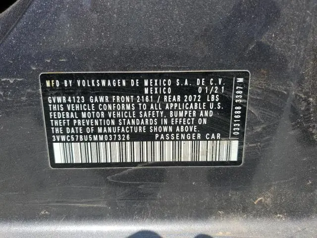 2021 VOLKSWAGEN JETTA S  