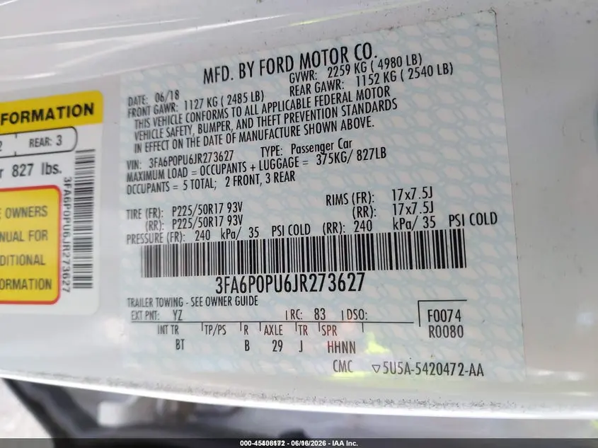 2018 FORD FUSION ENERGI SE LUXURY