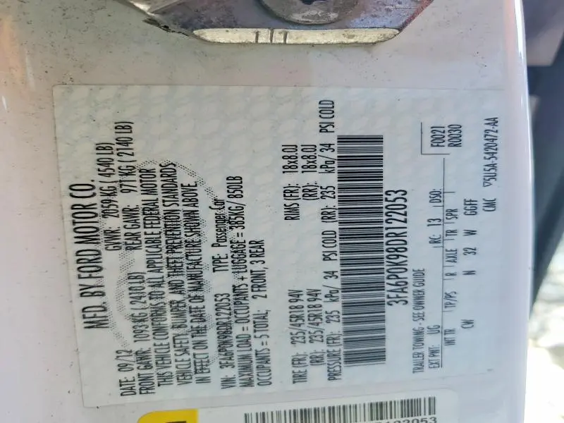 2013 FORD FUSION TITANIUM  
