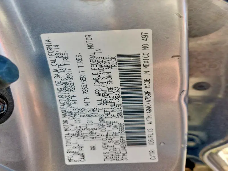 2015 TOYOTA TACOMA DOUBLE CAB  