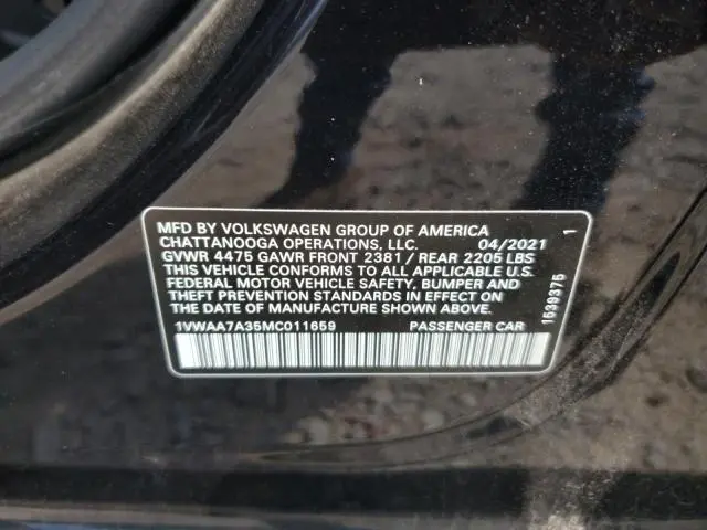 2021 VOLKSWAGEN PASSAT S  