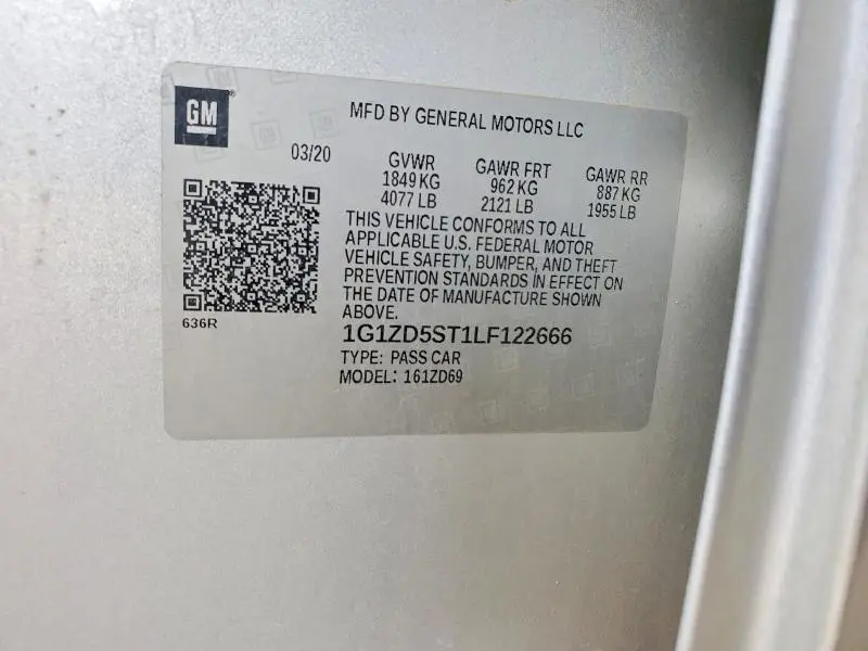 2020 CHEVROLET MALIBU LT  