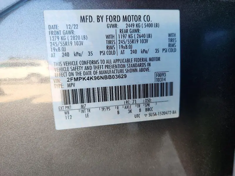 2022 FORD EDGE TITANIUM  