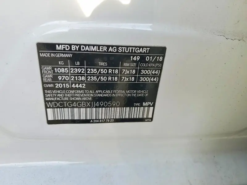 2018 MERCEDES-BENZ GLA 250 4MATIC  