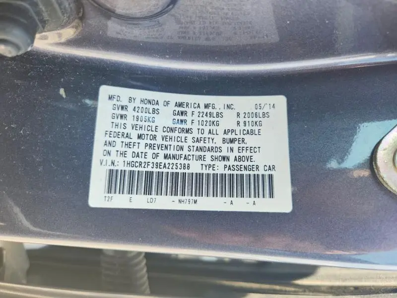 2014 HONDA ACCORD LX  