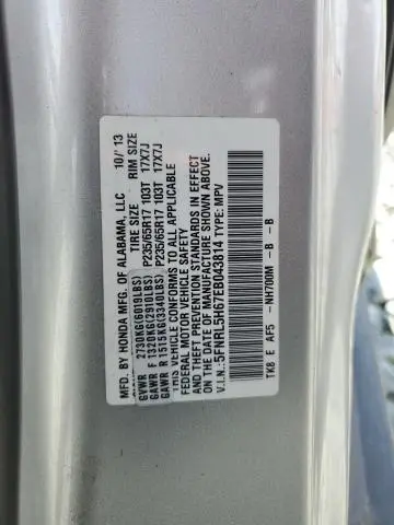 2014 HONDA ODYSSEY EXL  