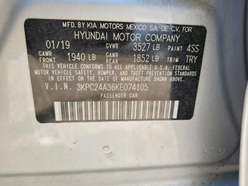 2019 HYUNDAI ACCENT SEL  