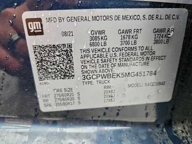 2021 CHEVROLET SILVERADO C1500 CUSTOM  