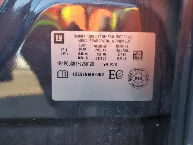 2015 CHEVROLET CRUZE LT  