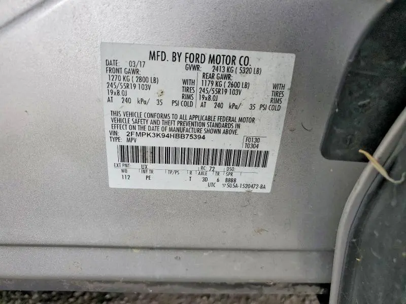 2017 FORD EDGE TITANIUM  