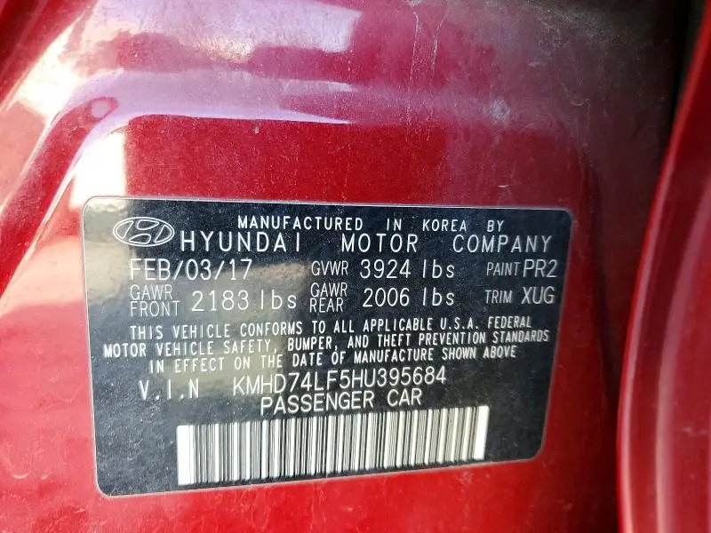 2017 HYUNDAI ELANTRA SE  