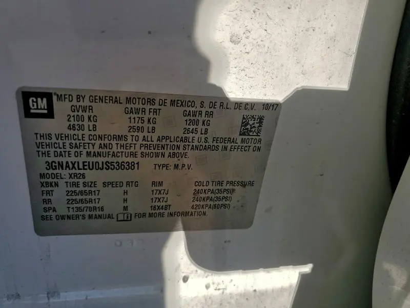 2018 CHEVROLET EQUINOX LT  