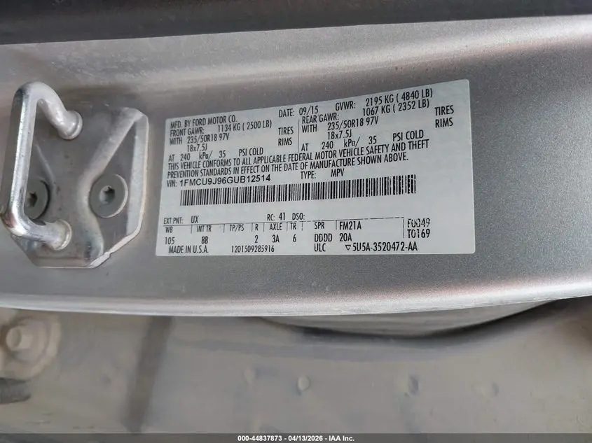 2016 FORD ESCAPE TITANIUM