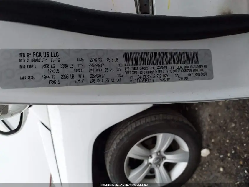 2017 JEEP COMPASS LATITUDE 4X4