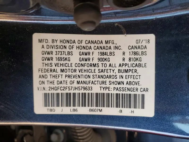 2018 HONDA CIVIC LX  