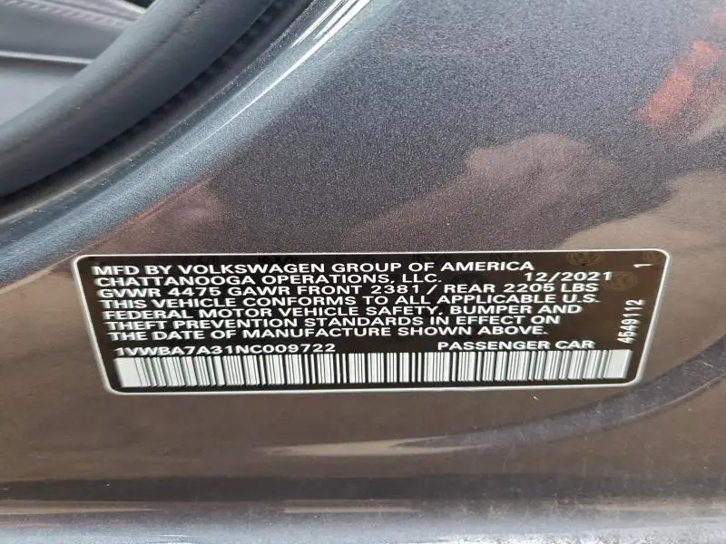 2022 VOLKSWAGEN PASSAT LIMITED EDITION  