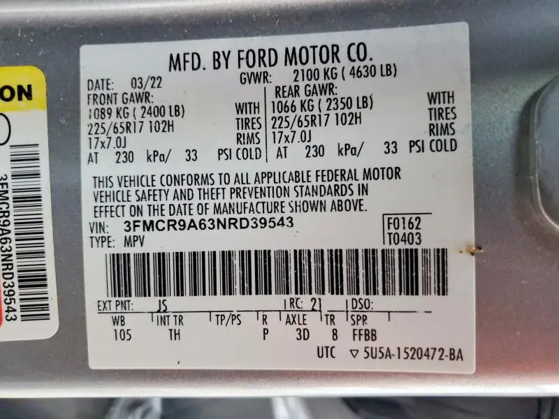 2022 FORD BRONCO SPORT   