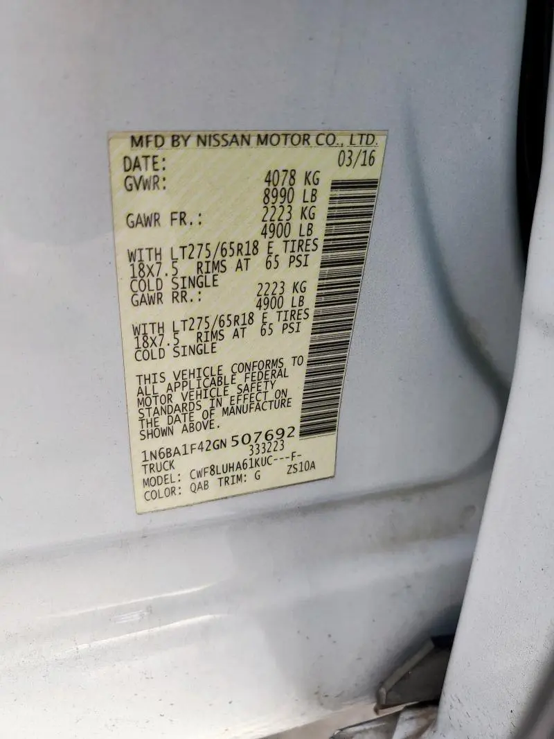 2016 NISSAN TITAN XD SL  