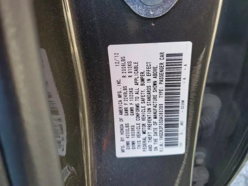2013 HONDA ACCORD LX  