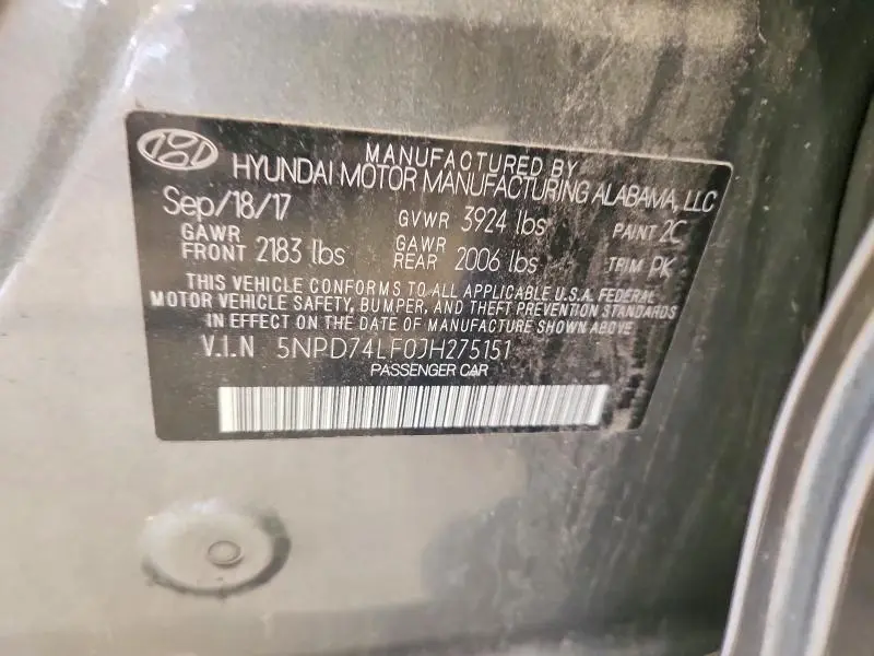 2018 HYUNDAI ELANTRA SE  