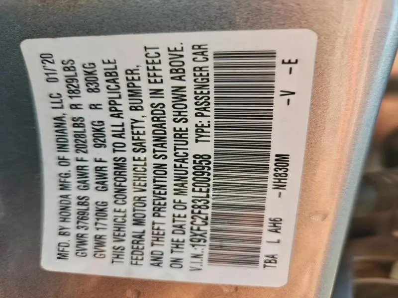 2020 HONDA CIVIC SPORT  