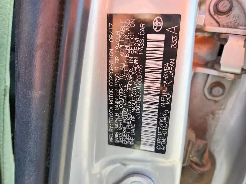 2018 TOYOTA PRIUS C TWO  