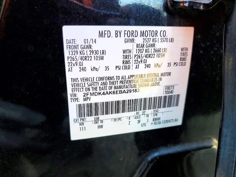 2014 FORD EDGE SPORT  
