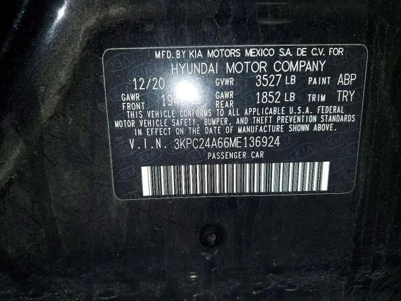 2021 HYUNDAI ACCENT SEL  