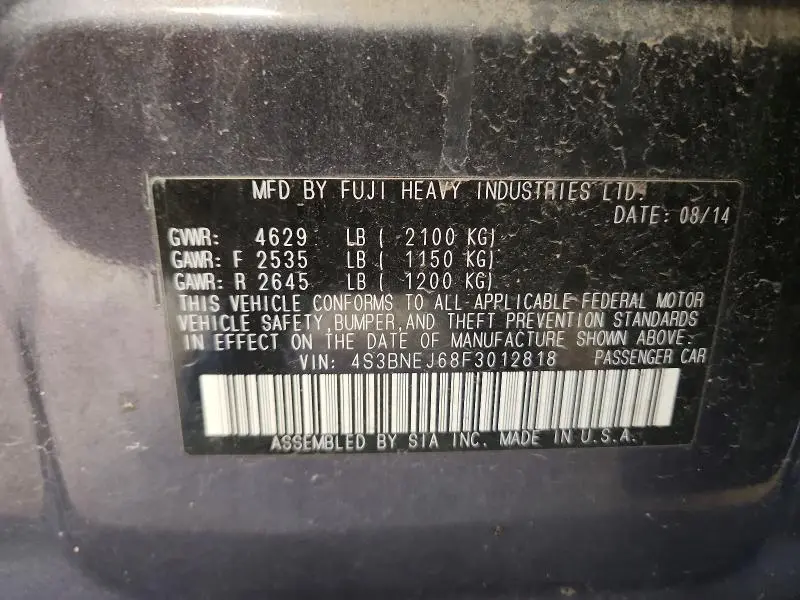 2015 SUBARU LEGACY 3.6R LIMITED  