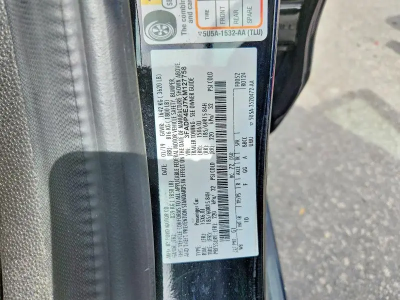2019 FORD FIESTA SE  