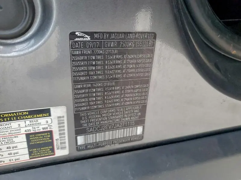 2018 JAGUAR F-PACE PREMIUM  