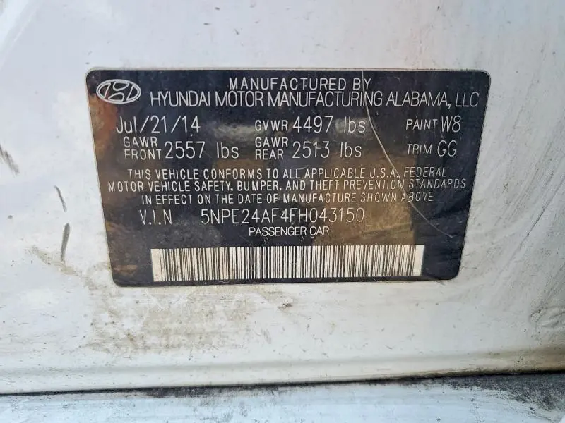 2015 HYUNDAI SONATA SE  