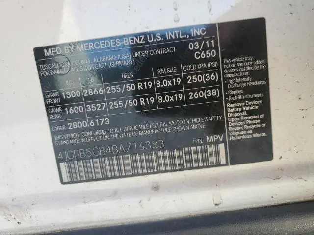 2011 MERCEDES-BENZ ML 350  