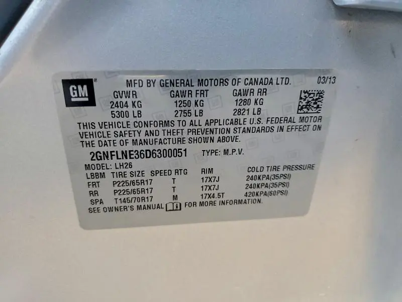 2013 CHEVROLET EQUINOX LT  