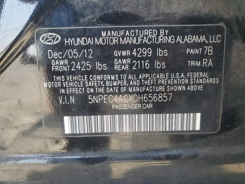 2013 HYUNDAI SONATA LIMITED  
