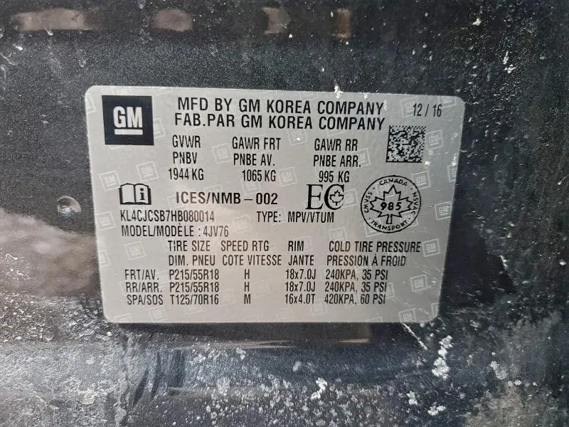 2017 BUICK ENCORE ESSENCE  