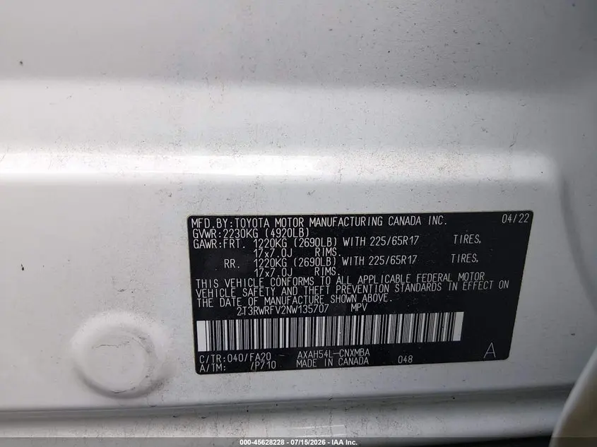 2022 TOYOTA RAV4 HYBRID XLE