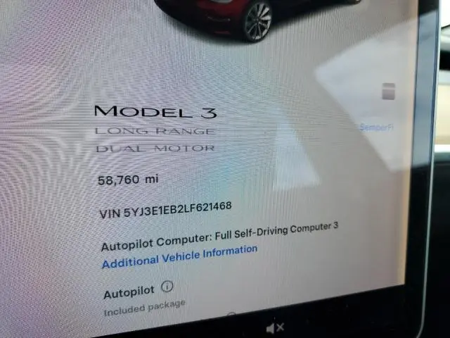 2020 TESLA MODEL 3   