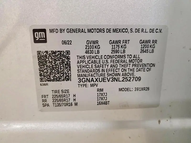 2022 CHEVROLET EQUINOX LT  