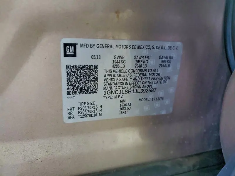 2018 CHEVROLET TRAX 1LT  