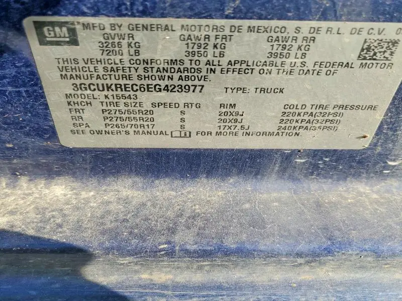 2014 CHEVROLET SILVERADO K1500 LT  