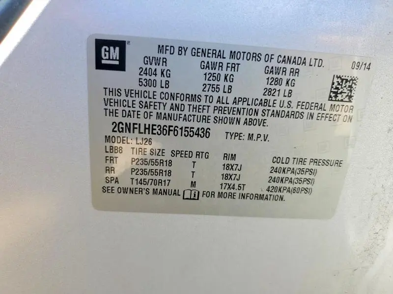 2015 CHEVROLET EQUINOX LTZ  