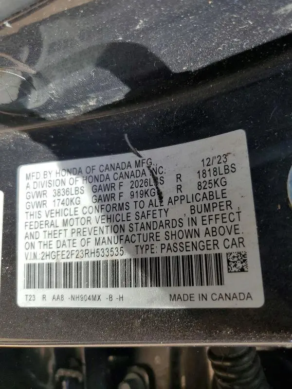 2024 HONDA CIVIC LX  