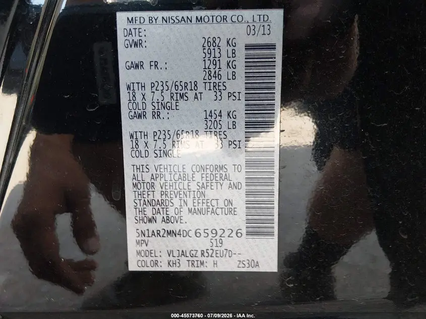 2013 NISSAN PATHFINDER SL