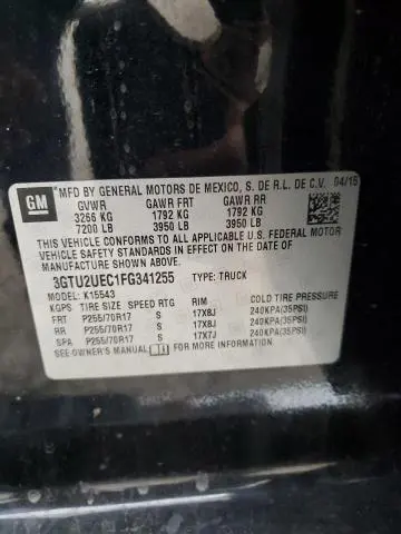 2015 GMC SIERRA K1500 SLE  