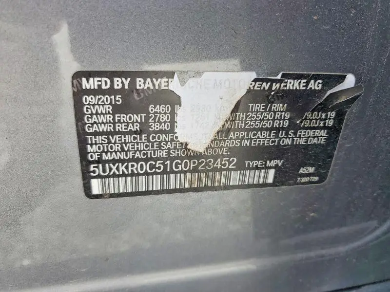 2016 BMW X5 XDRIVE35I  
