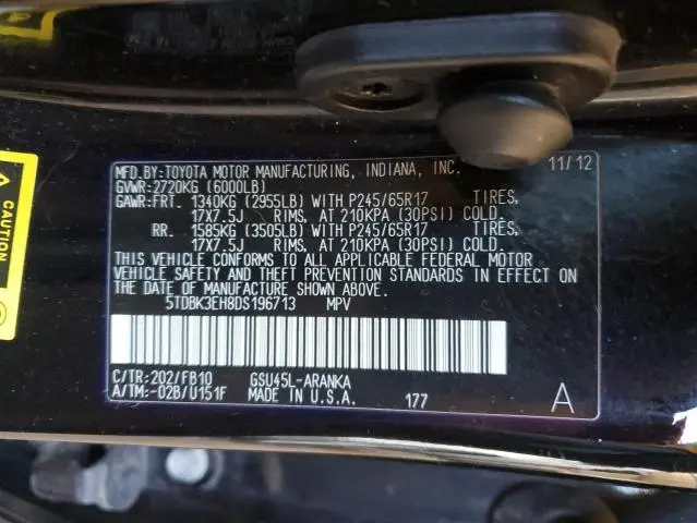 2013 TOYOTA HIGHLANDER BASE  