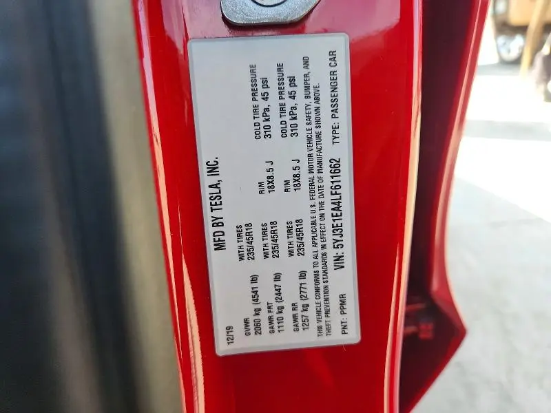 2020 TESLA MODEL 3   