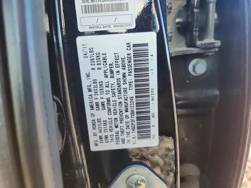 2011 HONDA ACCORD EX  